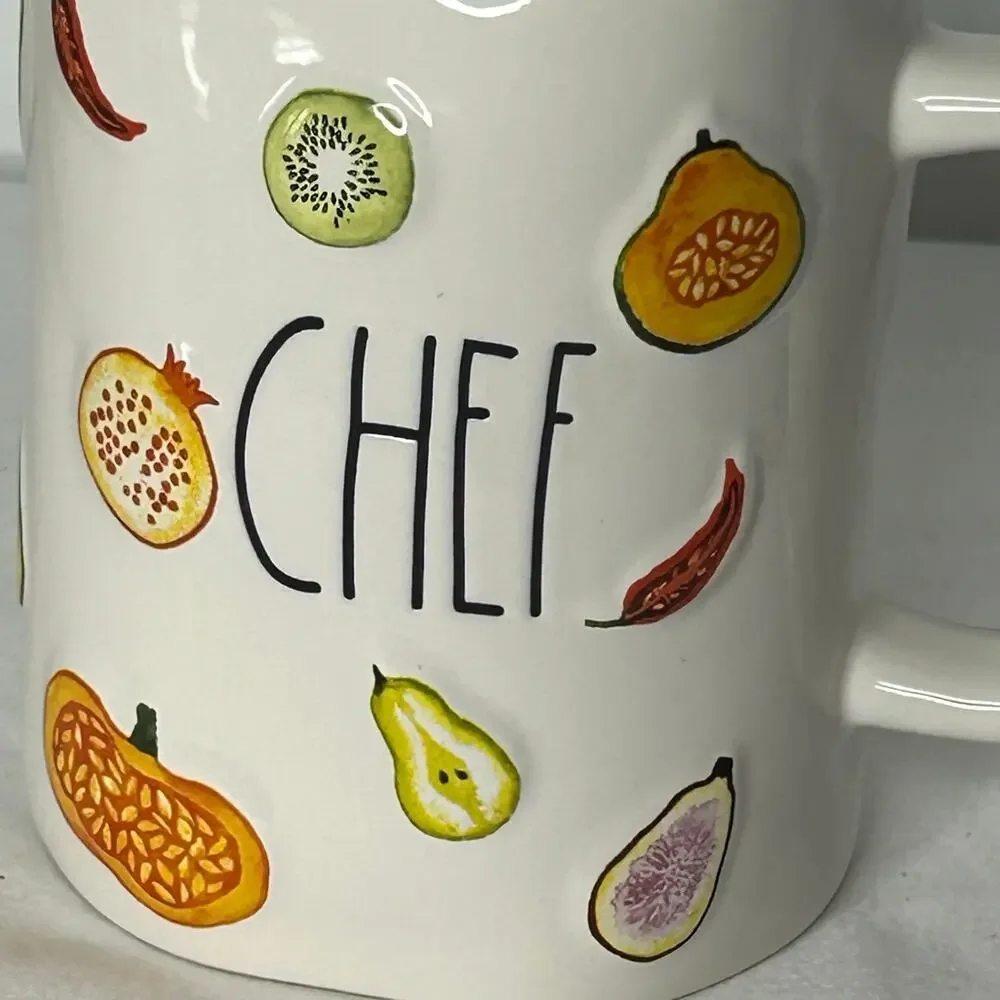 Rae Dunn CHEF Mug Artisan Collection Fruit Chili Kitchen Coffee Cup